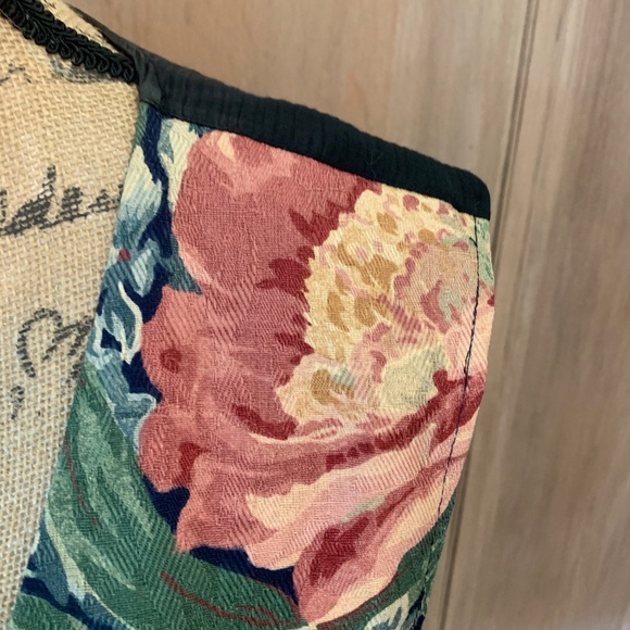 Vintage 90’s Retro floral tapestry vest Blazer suit Vest button front 90210 - Picture 8 of 11